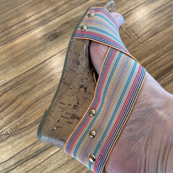 2/$20. Super cute, elastic crossover wedge heeled shoes by G 21 in size 6. - Picture 8 of 8